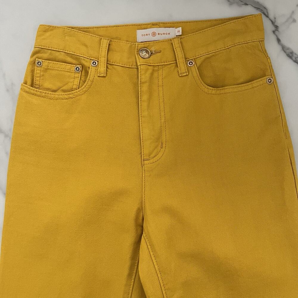 Tory Burch Jeans Boot-Cut Denim Pants Gold Crest Size 25 Preppy Designer chic - Picture 6 of 12